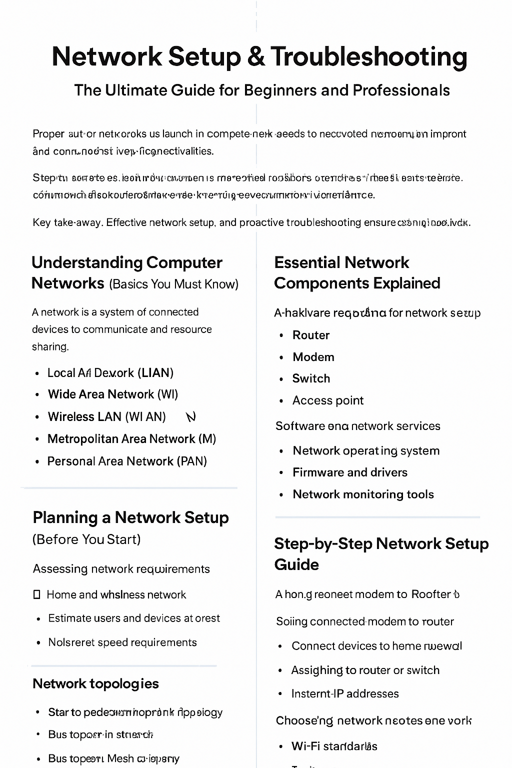 Network Setup & Troubleshooting