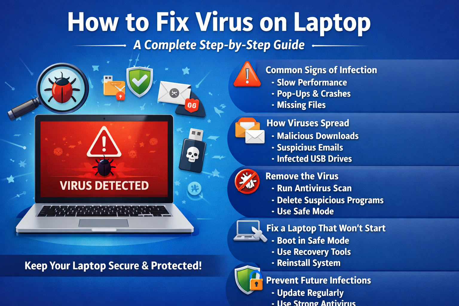 How to fix virus on laptop